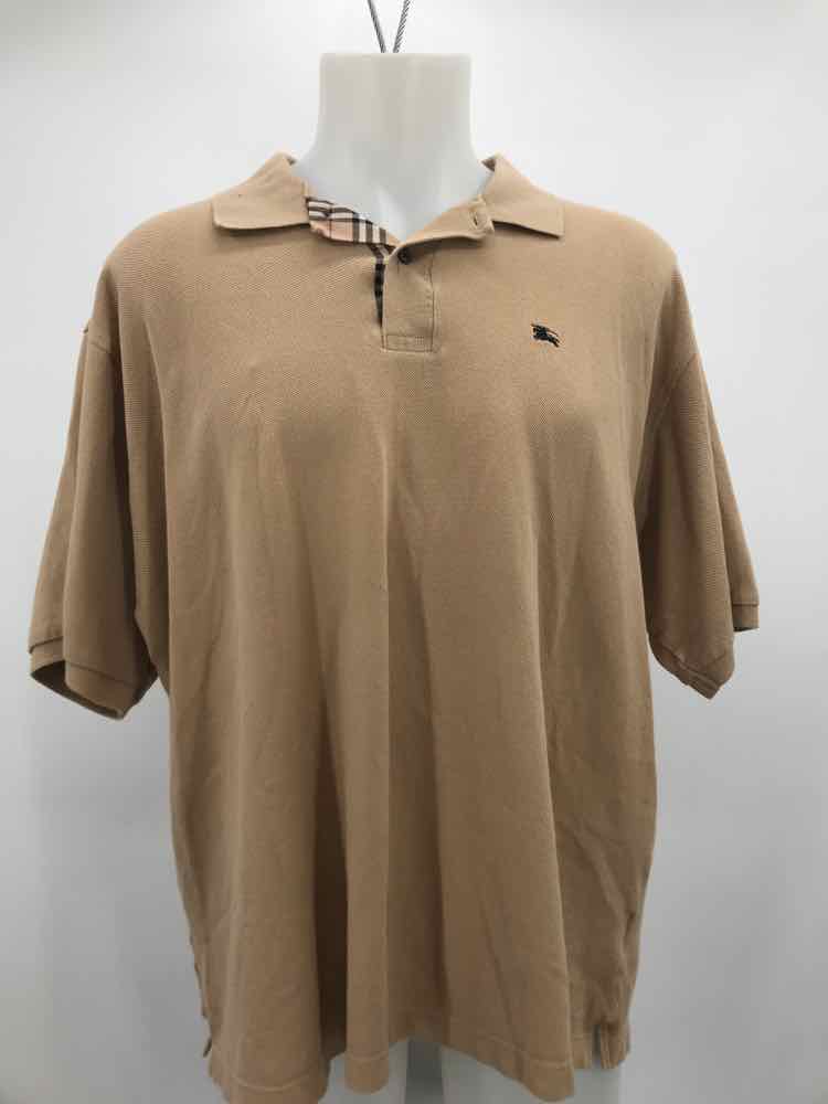 Burberry Tan XXL Cotton Men's Polo Shirt