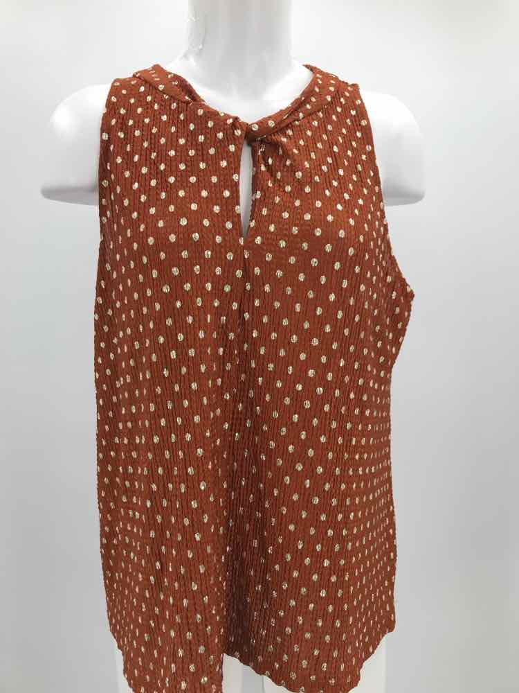 By Anthropologie Brown Size Small Polka Dot Tank Top