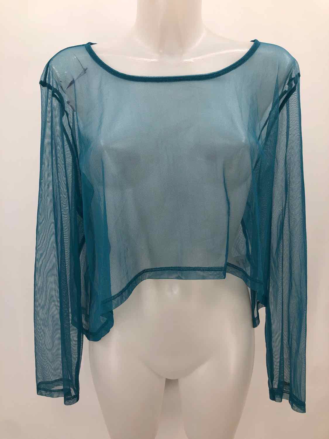 By JJ Blue Mesh Size XL Long Sleeve Blouse