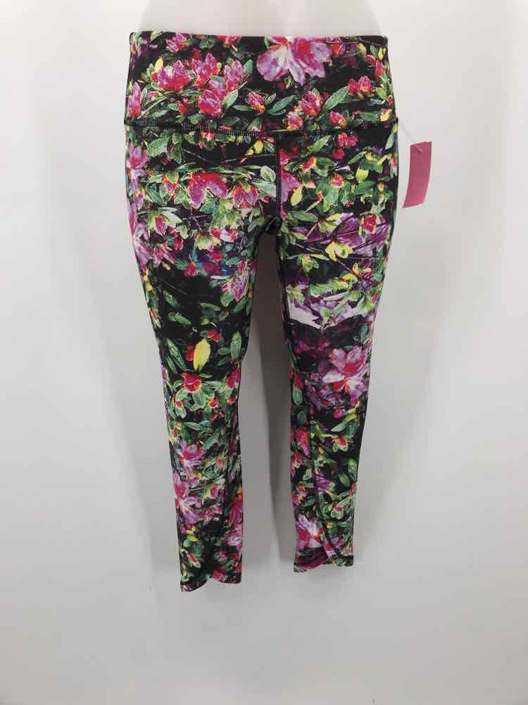 C&C California Black Size Small Floral Legging Athletic Pants