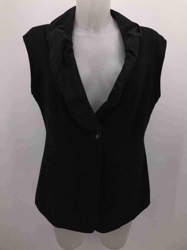 Cabi Black Size 8 High Collar Short Sleeve Blazer