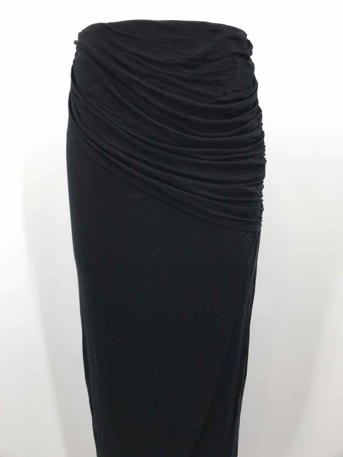 Cabi Black Size XS Slit Midi Strapless Dress