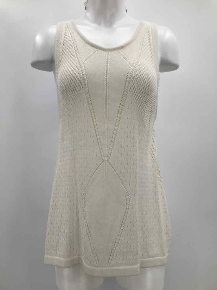 Cabi Ivory Size Large Knit Tank Top