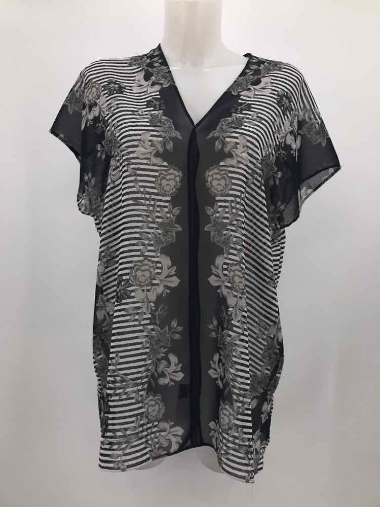 Cabi Navy Size Medium Floral Sheer Blouse