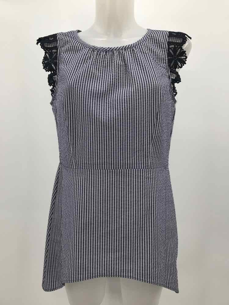 Cabi Navy Size Small Stripe Sleeveless Top