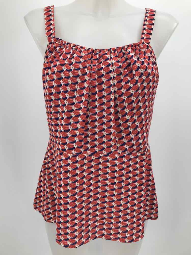 Cabi Red Size 8 Polyester Printed Tank Top