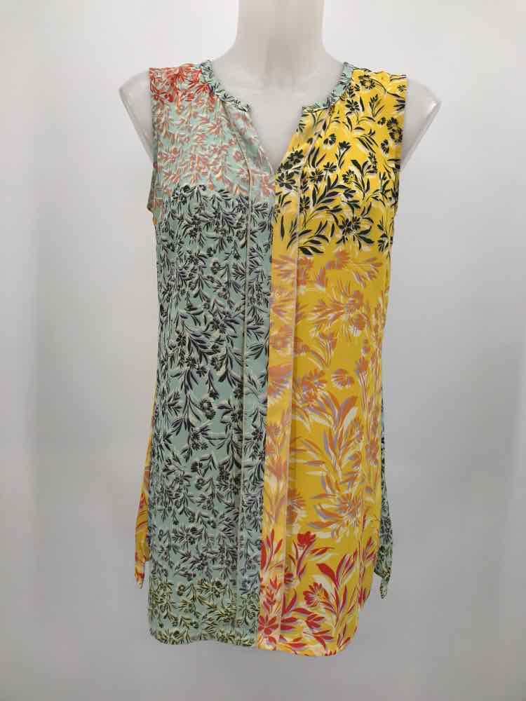 Cabi Yellow Size XS Printed Colorblock Tank Top