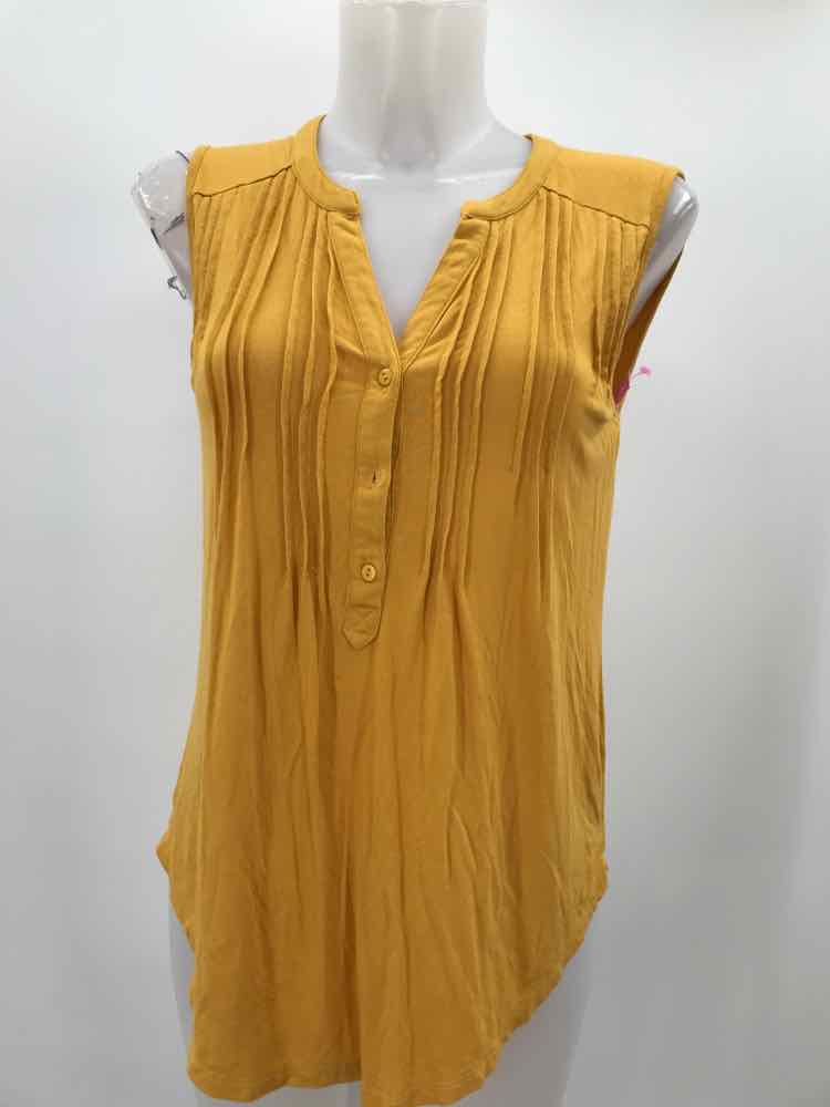 Cable & Gauge Yellow Size Small P Pleated Tank Top