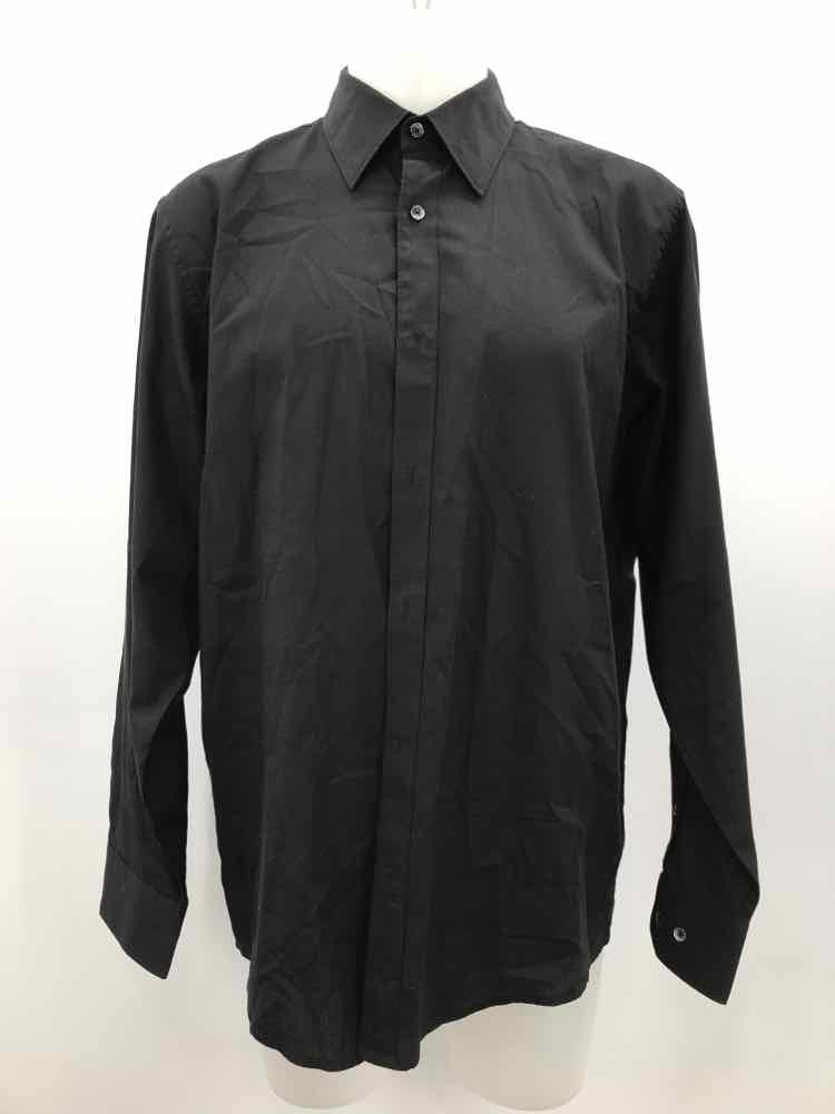 Calvin Klein Black Large Cotton Men's Button Down