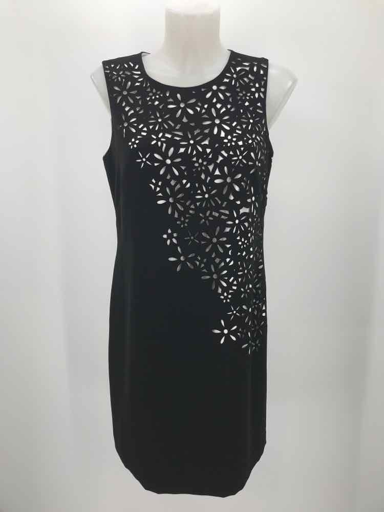 Calvin Klein Black Size 6 Lasercut Short Sleeveless Dress