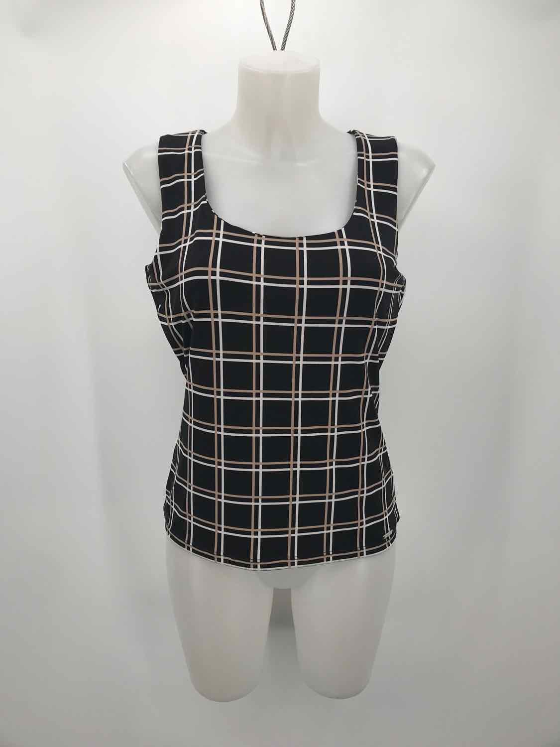 Calvin Klein Black Size Small Check Print Tank Top