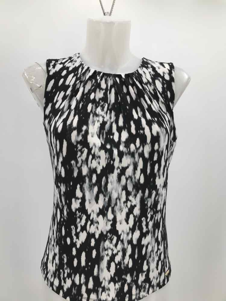 Calvin Klein Black Size Small P Printed Sleeveless Top