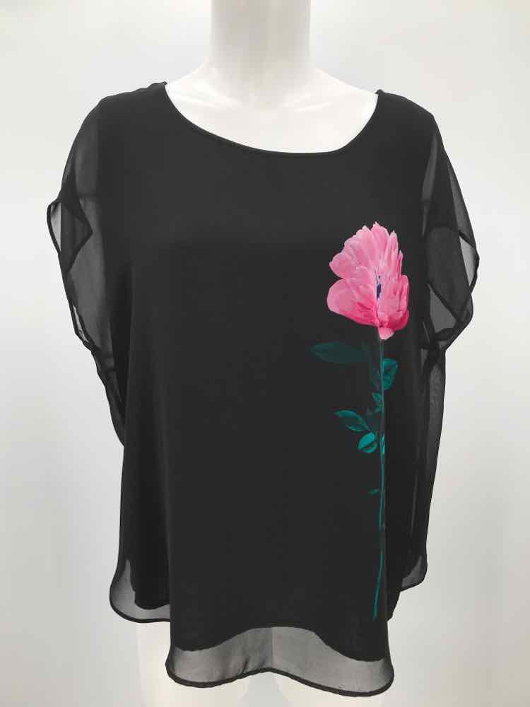 Calvin Klein Black Size XLP Floral Blouse