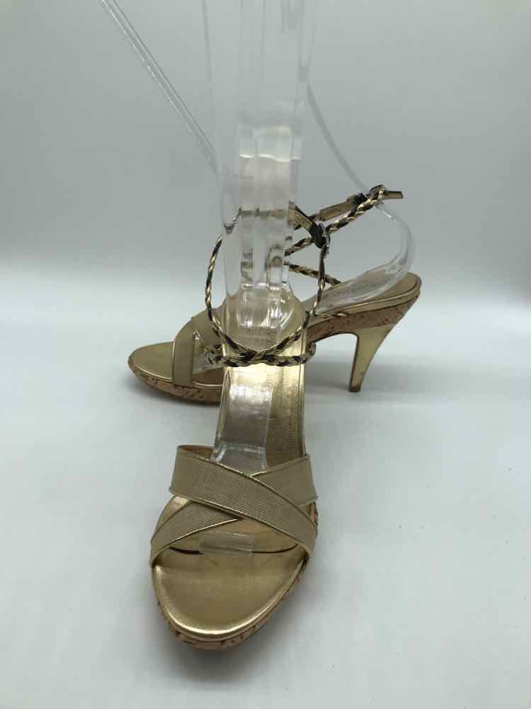 Calvin Klein Gold Size 7 Strappy Heels