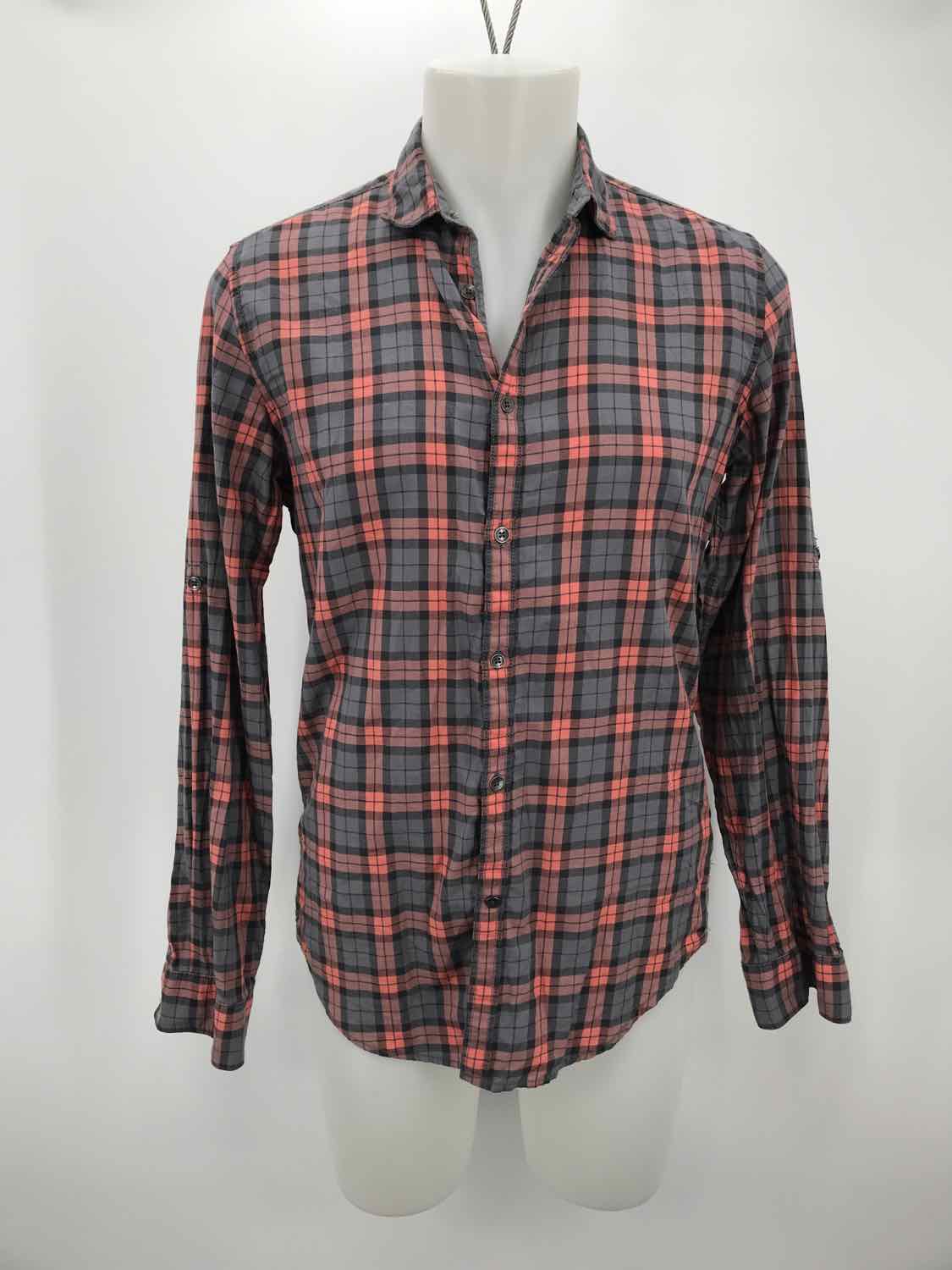 Calvin Klein Green Size Small P Cotton Check Print Long Sleeve Men's Button Down