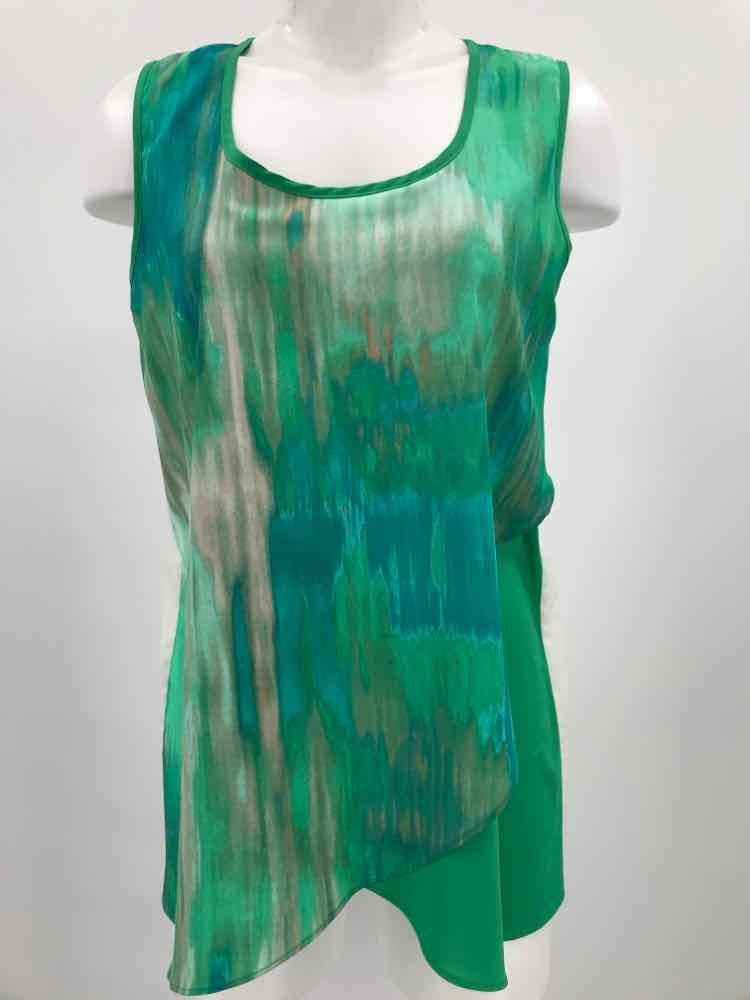 Calvin Klein Green Size Small Printed Tank Top