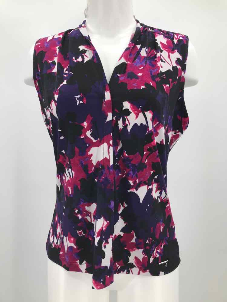 Calvin Klein Purple Size Small Printed Tank Top