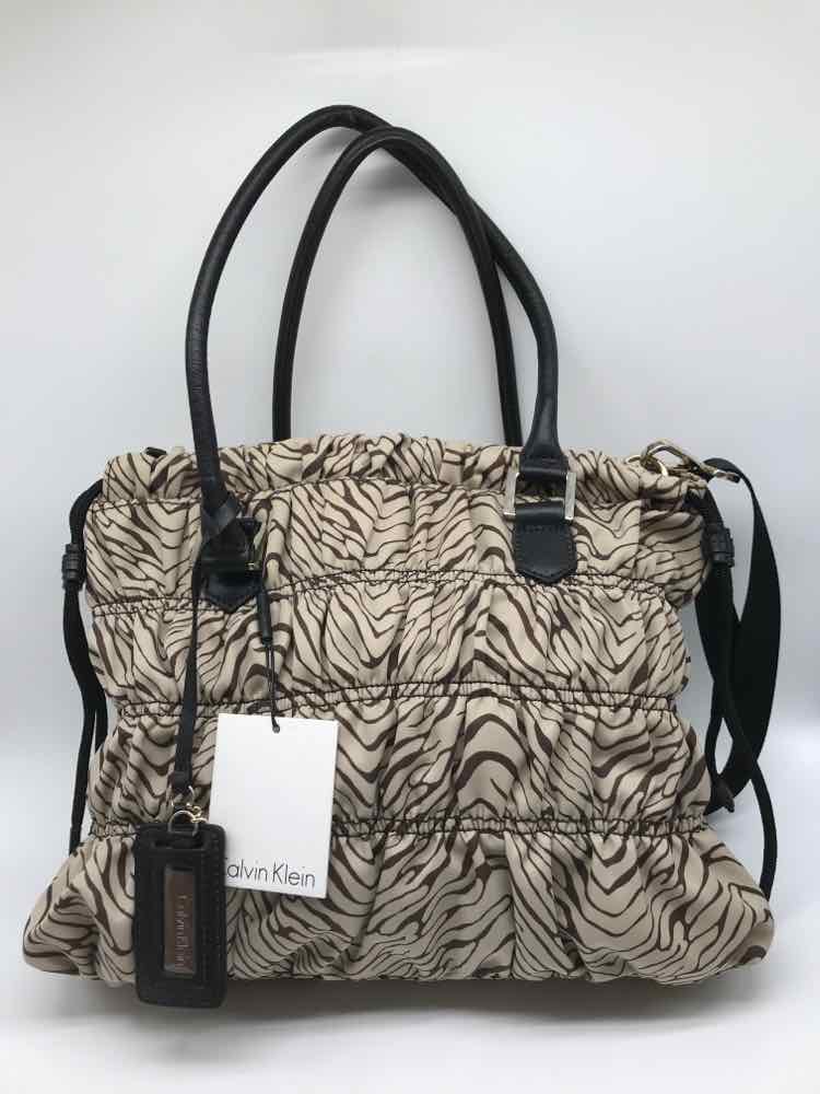 Calvin Klein Tan Ruched Tote Tote Bag