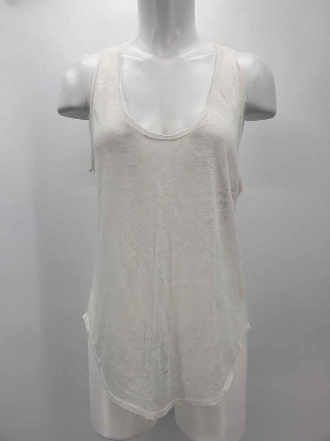 Calypso White Size Small Linen Tank Top