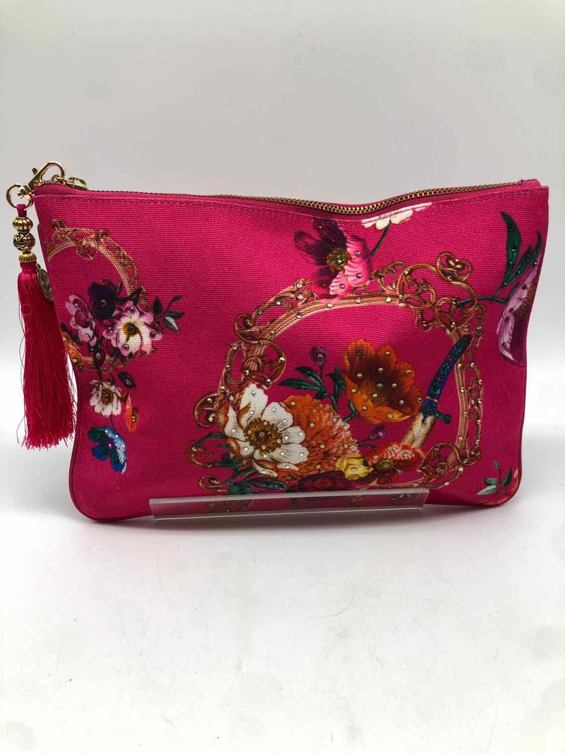 Camilla Pink Floral Sequin Clutch