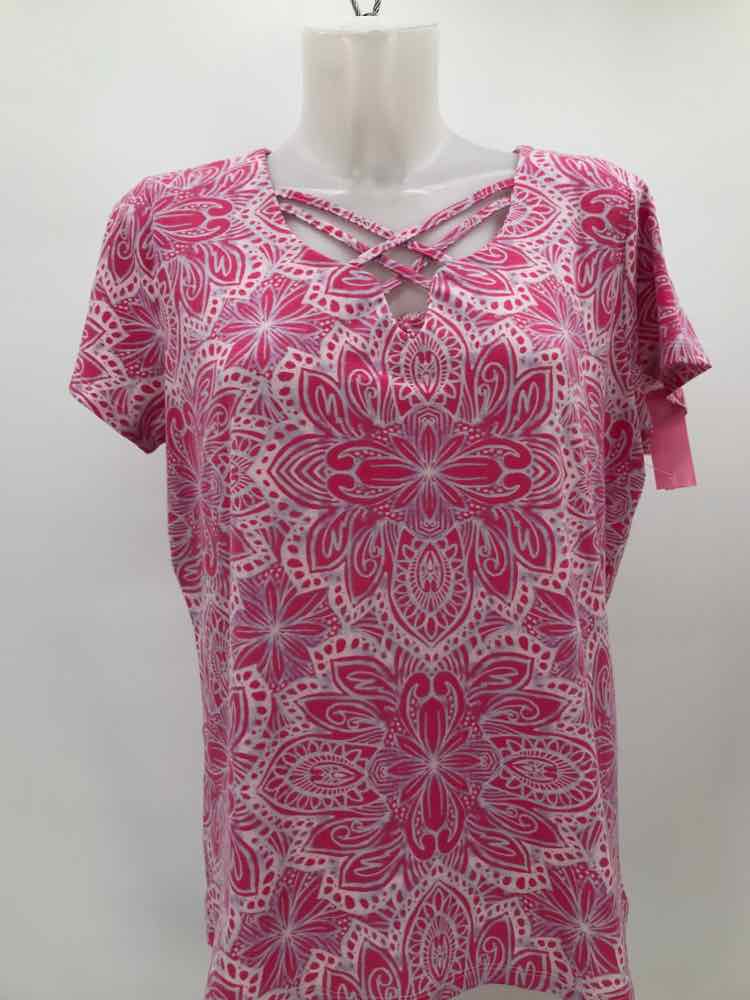 Caribbean Joe Pink Size Large Printed T-shirt