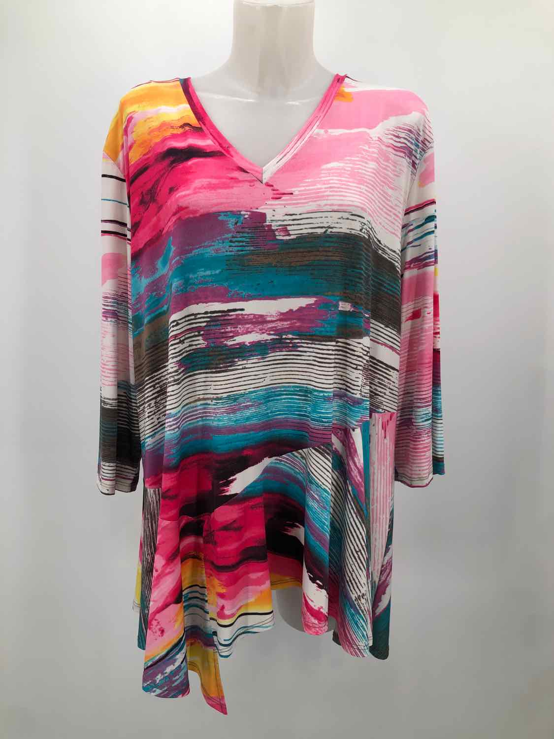 Caribe Pink Size XXXl Abstract Multicolor Tunic