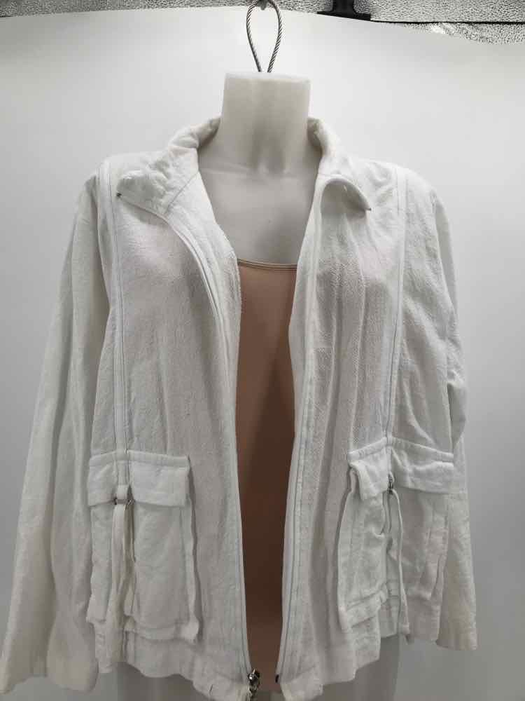 Caribe White Size XL Zip Up Jacket