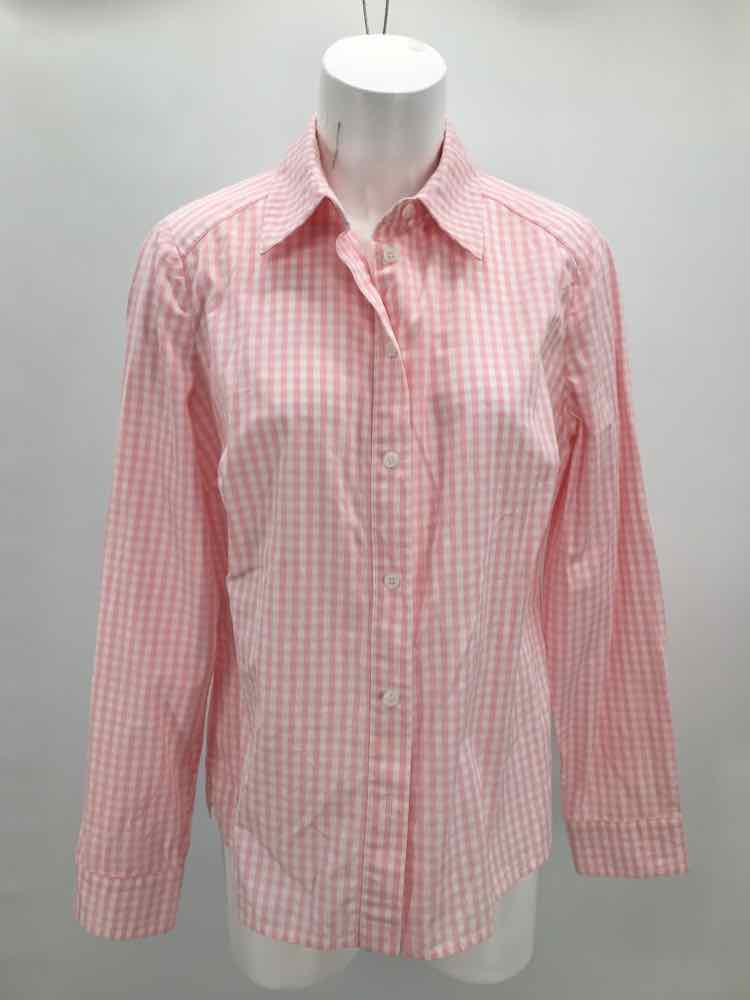 Carlisle Pink Size 12 Gingham Cotton Button Down