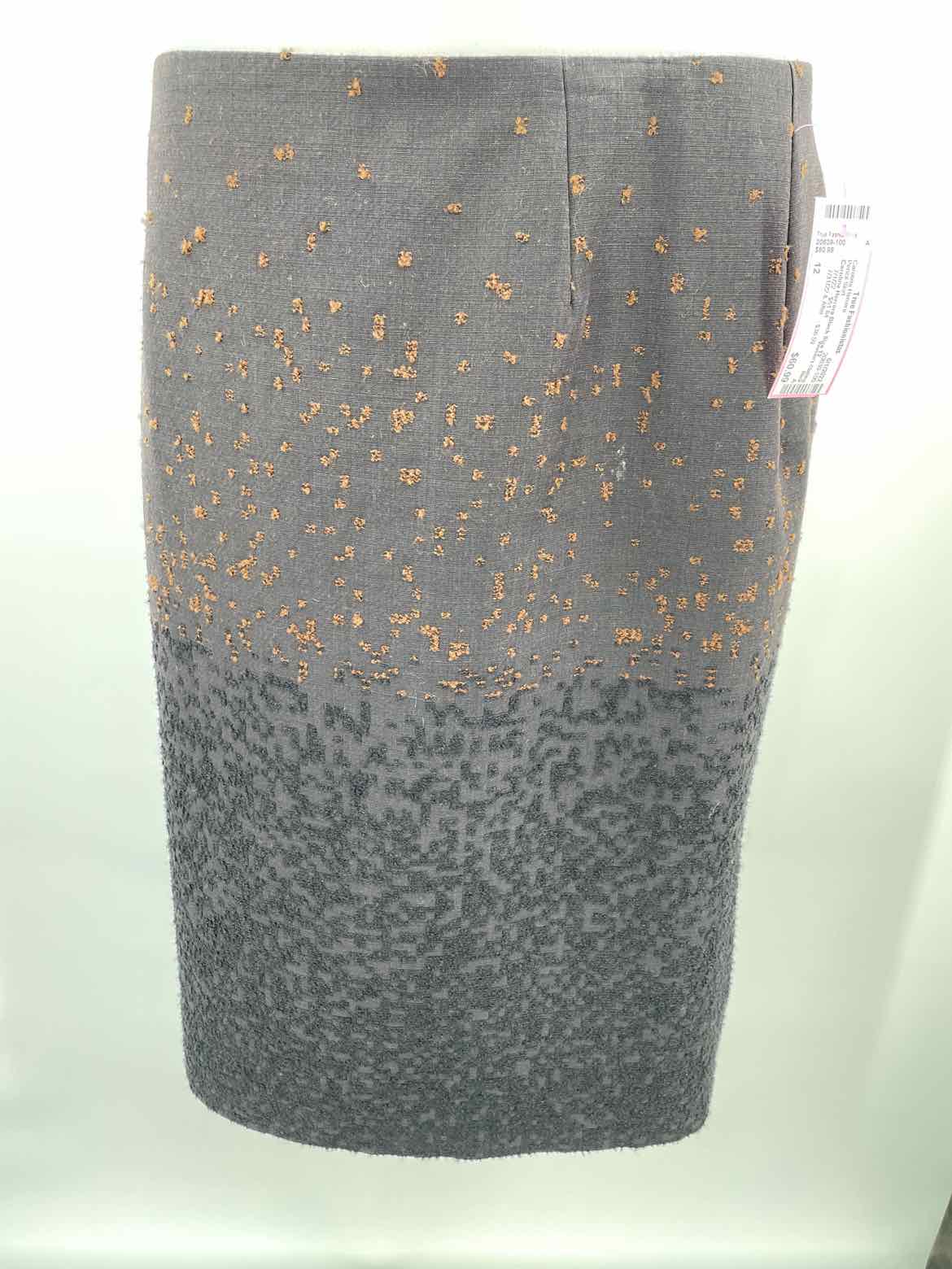 Carolina Herrera Black Size 12 Textured Pencil Skirt