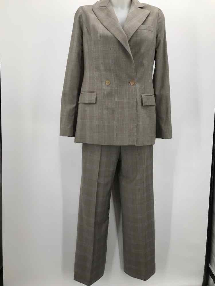 Carolina Herrera Grey Size 6 Check Print Pant Set