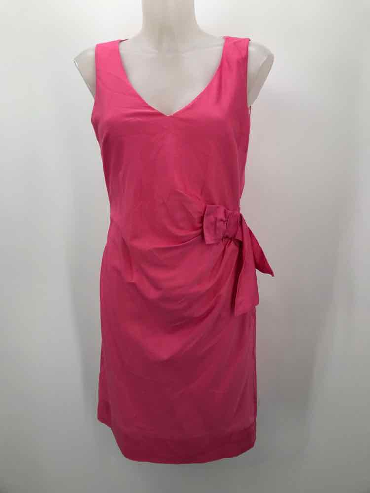 Caroll Pink Size 8 V Neck Knee Length Sleeveless Dress