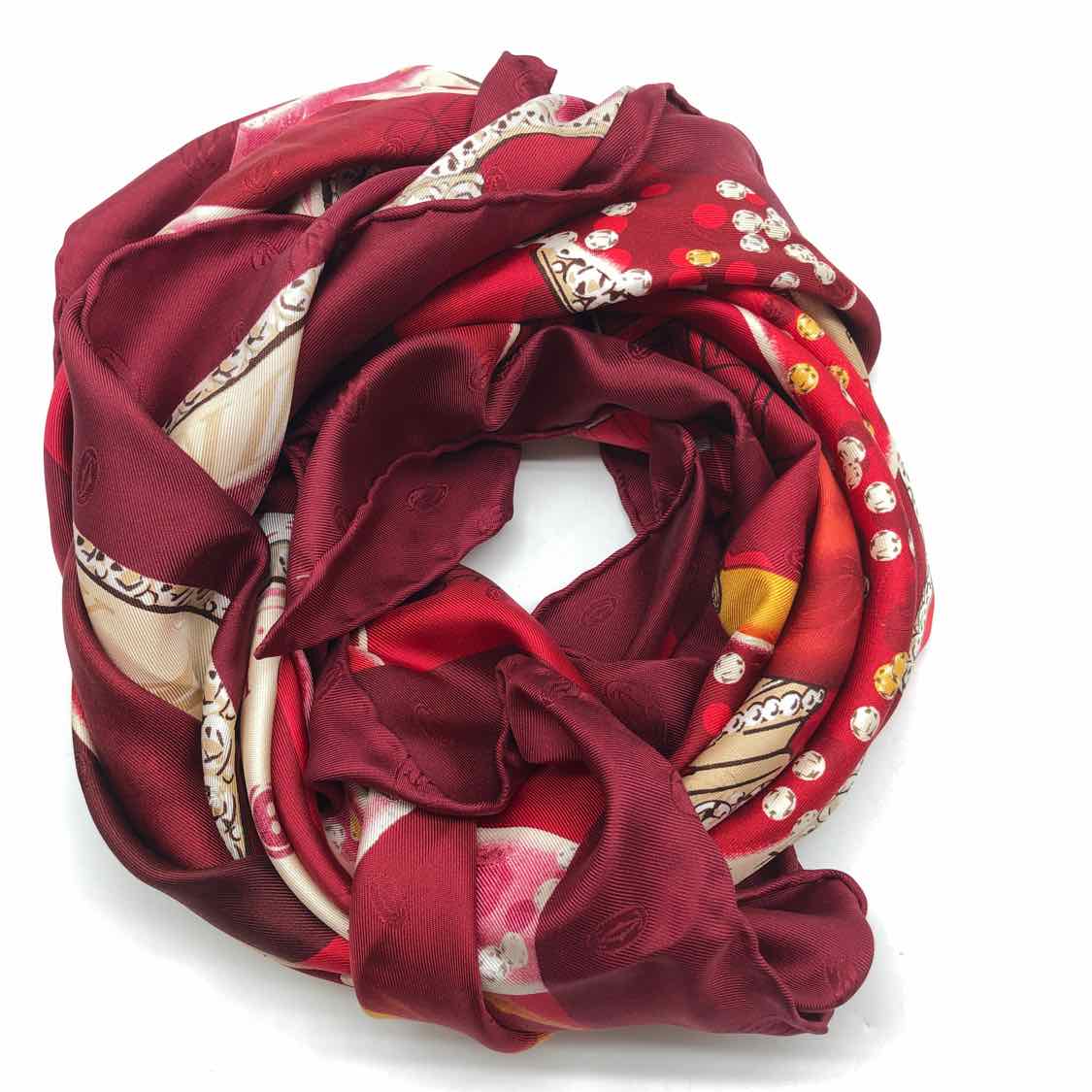 Cartier Red Graphic Scarves