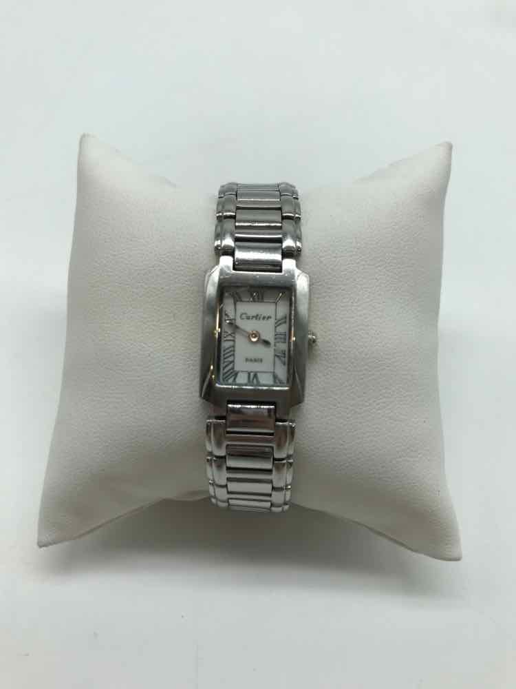 Cartier Silver Rectangular Wristwatch