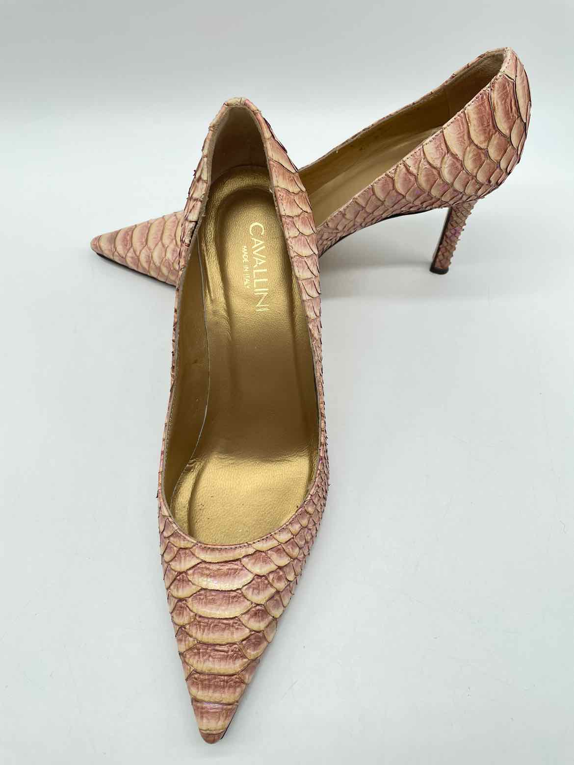 Cavallini Pink Size 6 Snake Grain Pumps