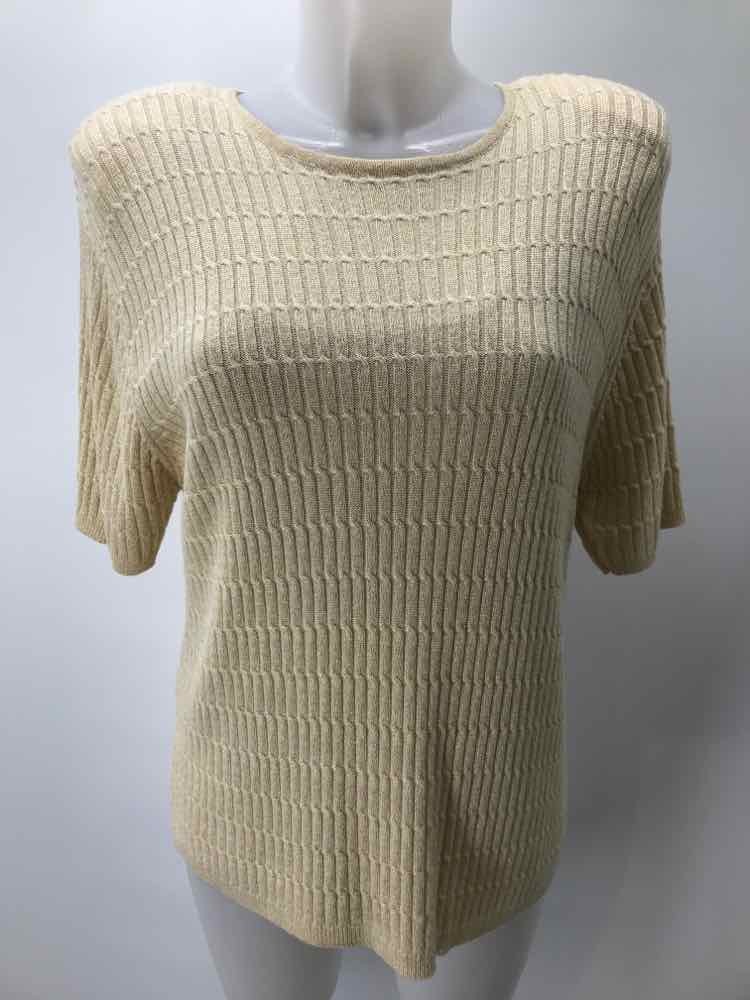 CB Collections Yellow Size Large Knitted Shimmer Sweater