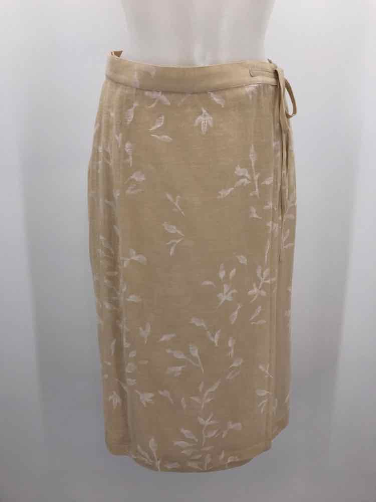 Cerruti Tan Size 10 Printed Wrap Skirt