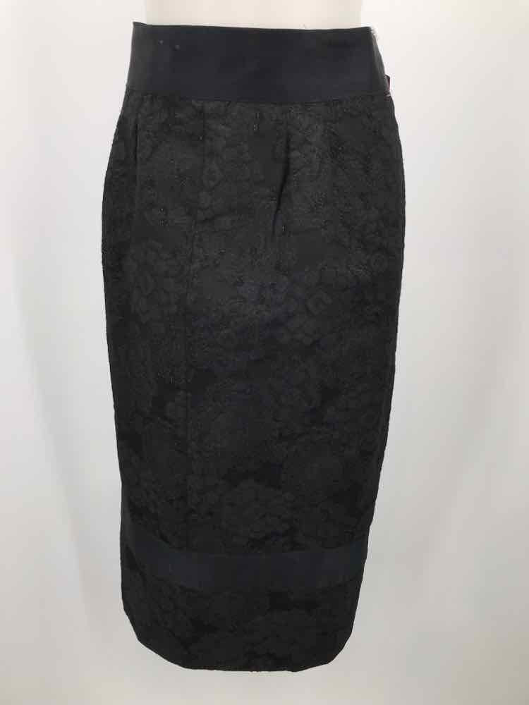 Chanel Black Size 6 Lace Midi Skirt