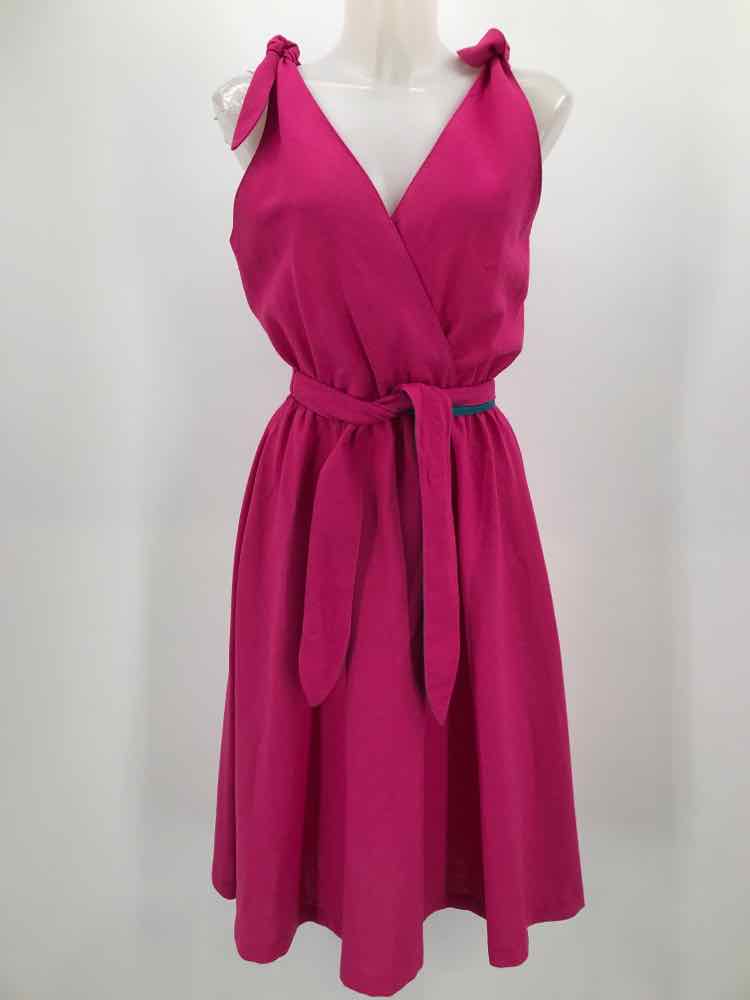 Charles Alan Pink Size 8 Belt Print Knee Length Sleeveless Dress