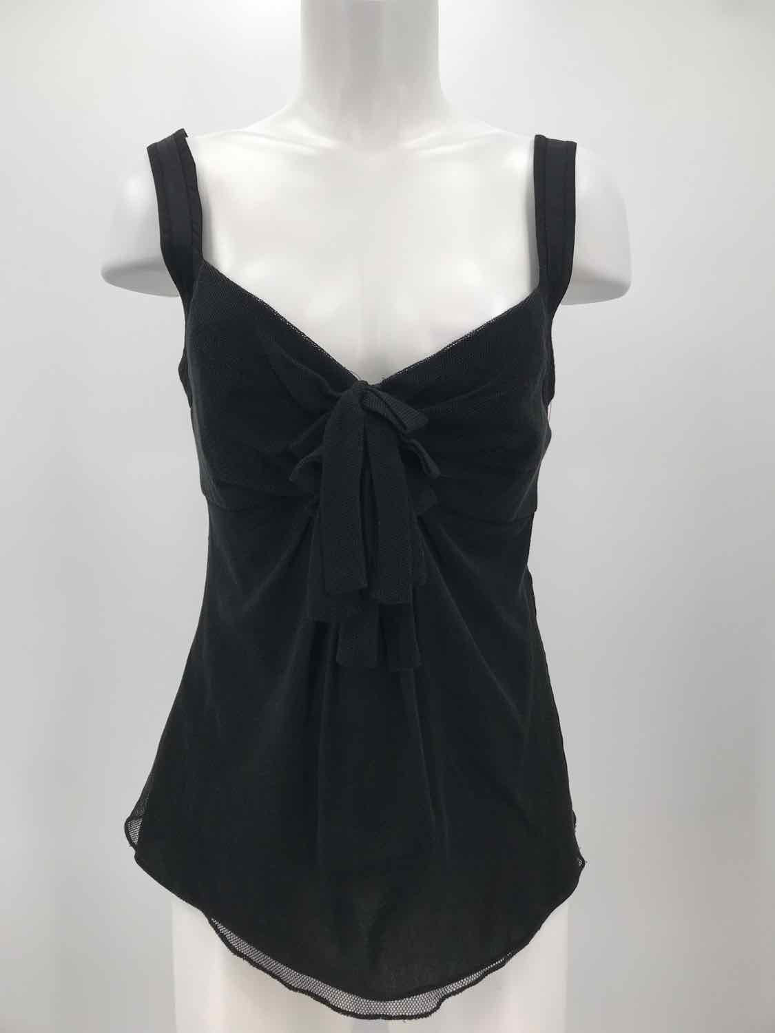 Charles Chang-lima Black Size 6 Cotton Netting Tank Top