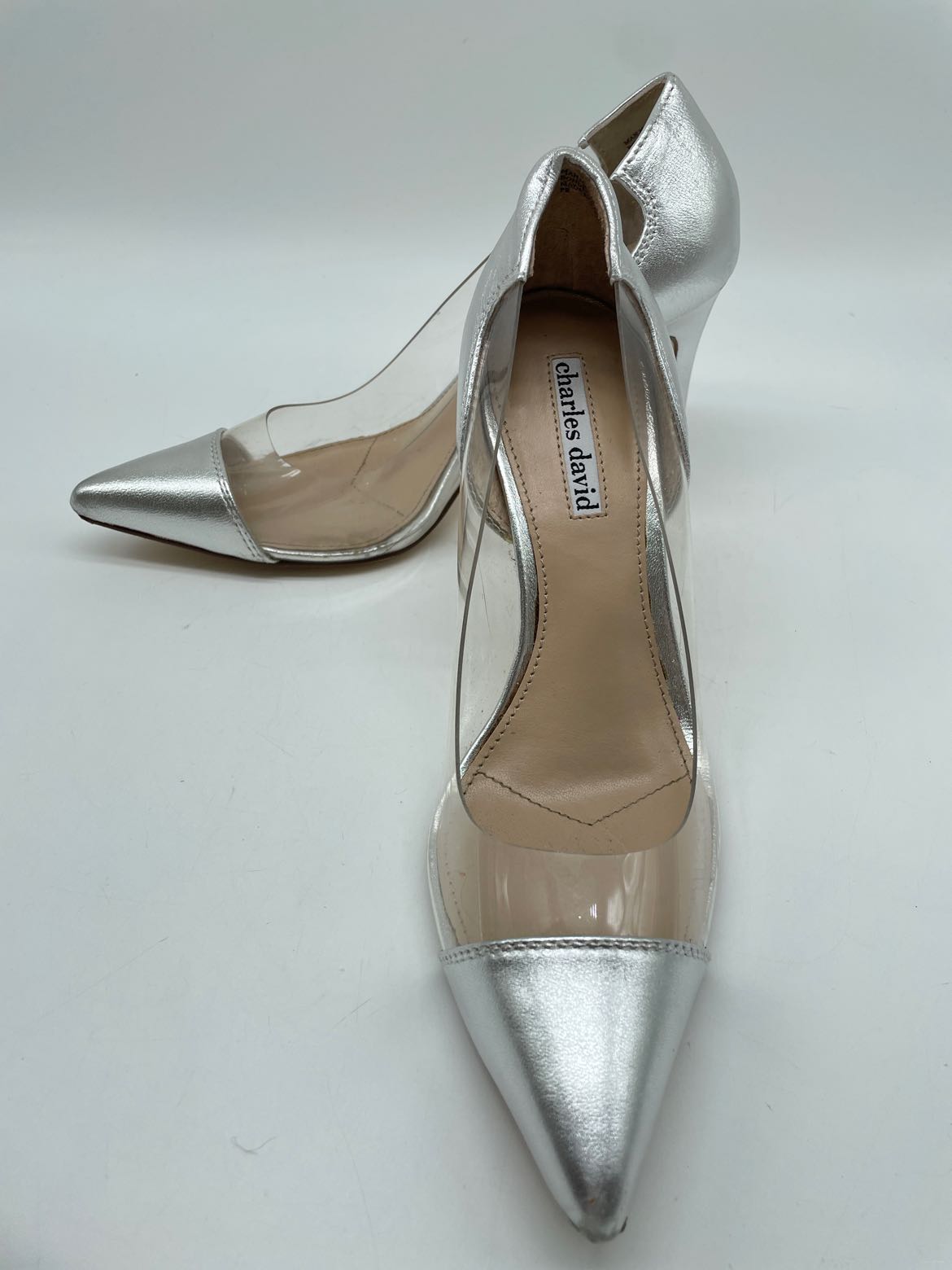 Charles David Silver Size 6.5 Illusion Panels Pumps