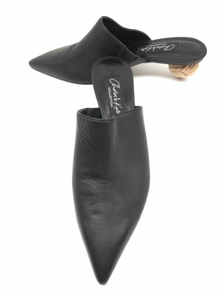 Charles & Keith Black Size 8 Slip On Heels