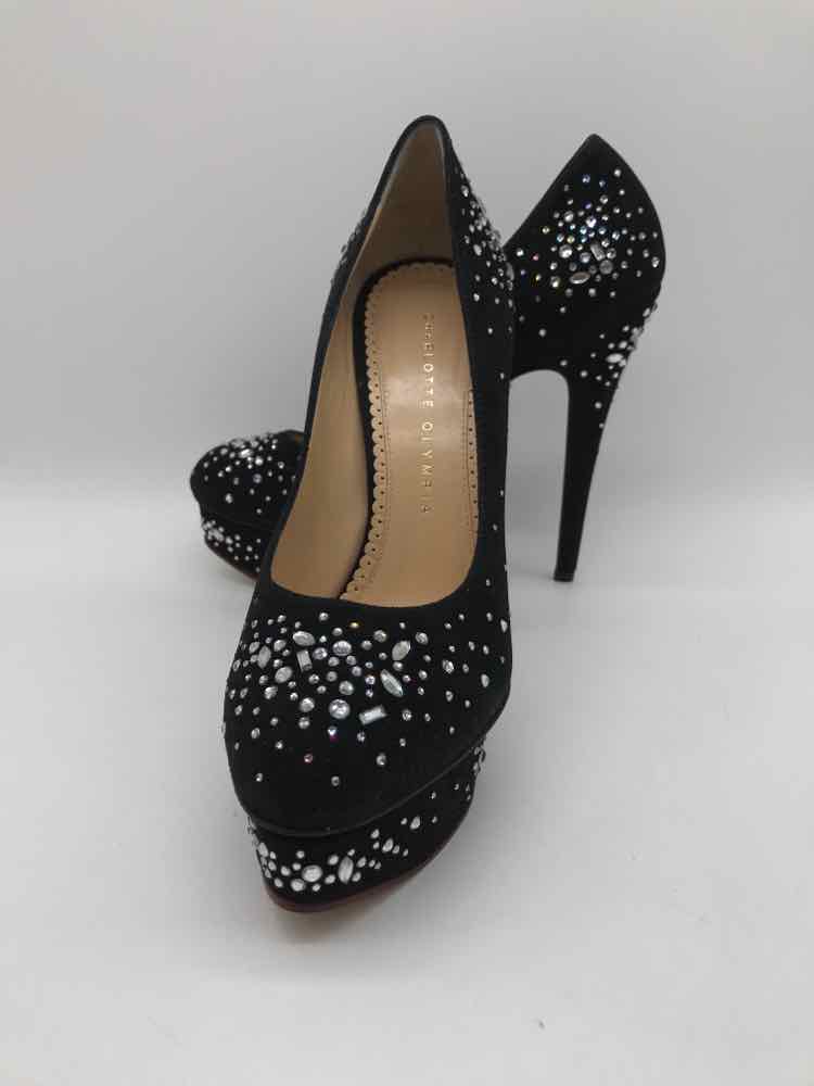 Charlotte Olympia Black Size 7 Rhinestone Embellished Stiletto