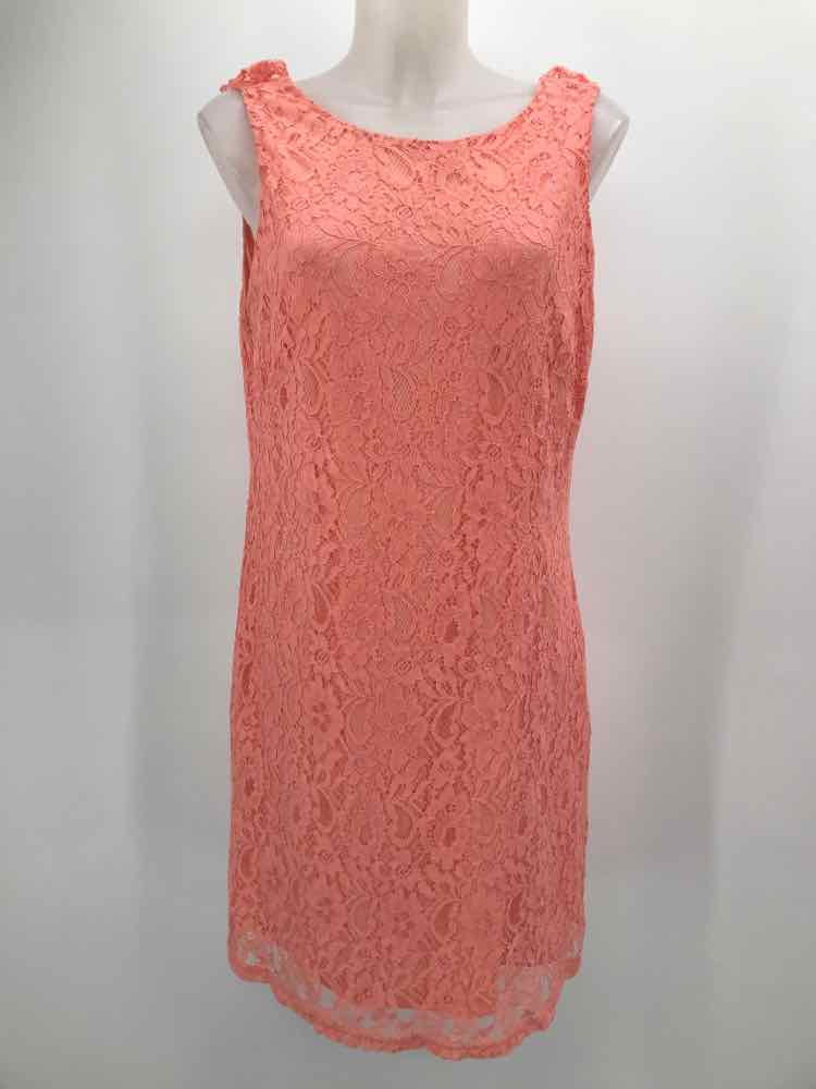 Charming Charlie Pink Size Large Open Back Knee Length Lace Dress