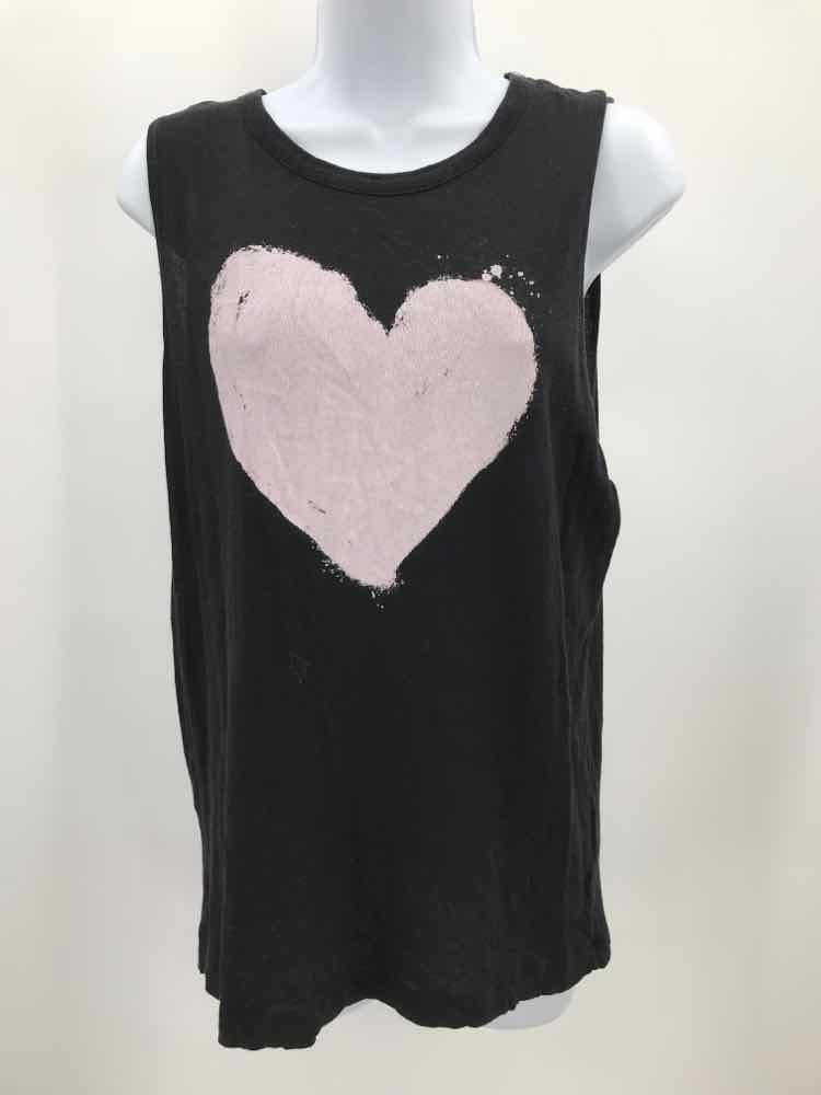 Chasor Black Size Medium Heart Tank Top