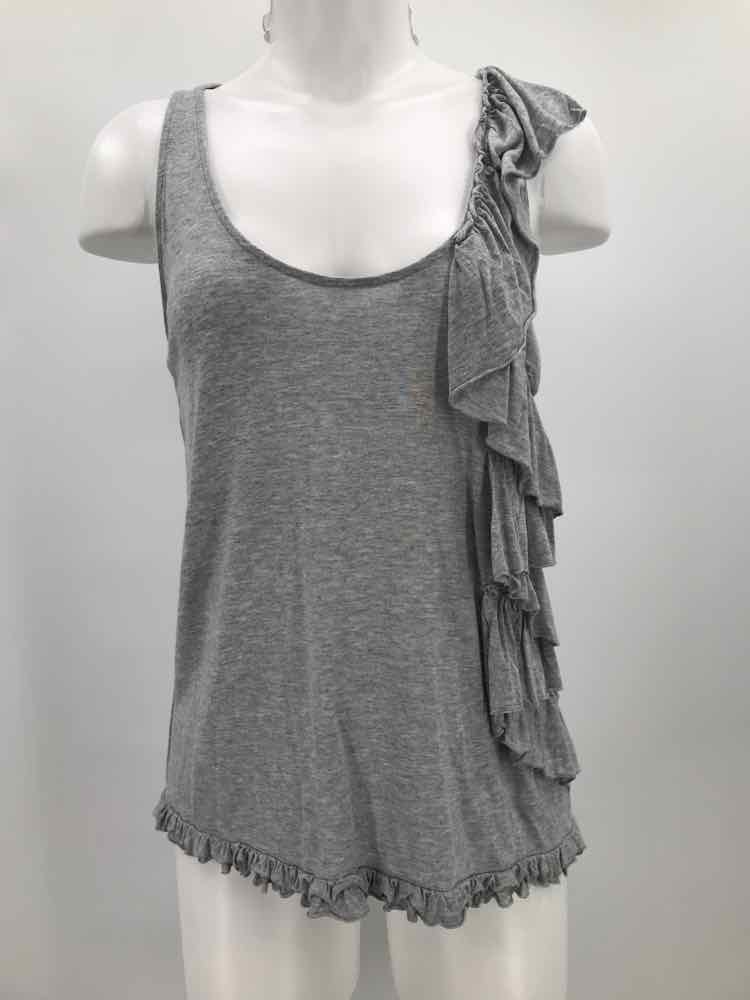 Chelsea 28 Grey Size Medium Ruffle Tank Top