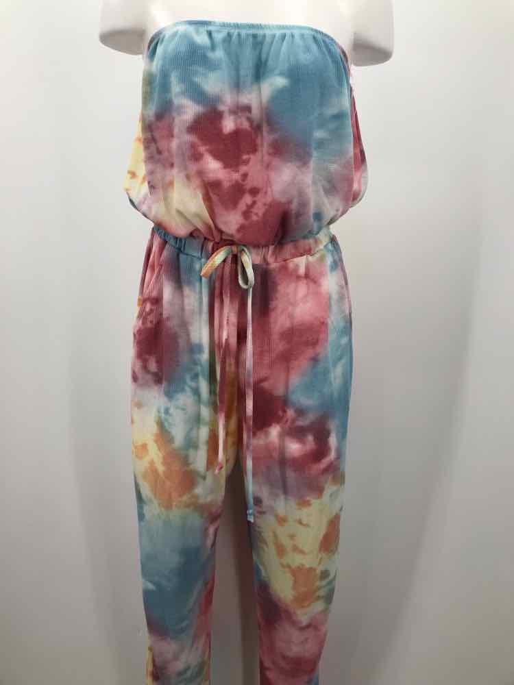 Cherish Pink Size Large Tie Dye Strapless Jumpsuit