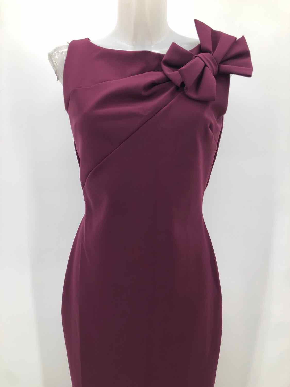 Chiara Boni Purple Size 12 Bow Tie Midi Sleeveless Dress