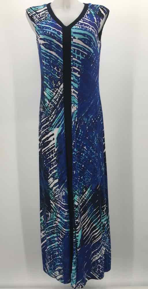 Chico's Blue Size Small Printed Long Maxi Dress