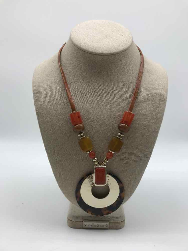 Chico's Brown Chunky Pendant Necklace