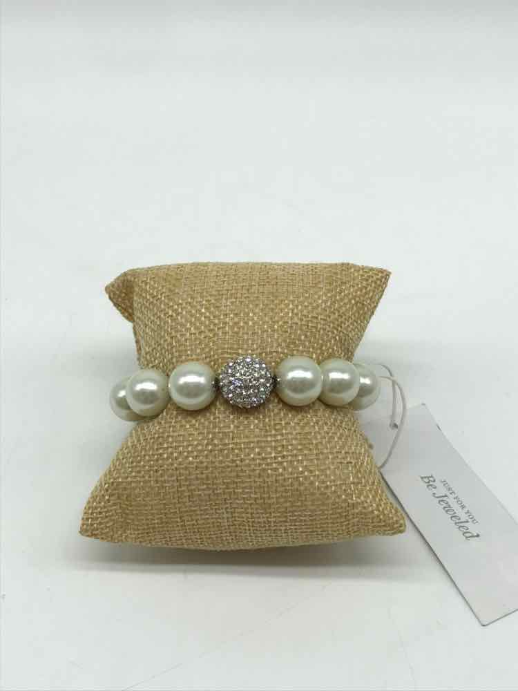 Chico's Ivory Crystal Faux Pearl Bracelet